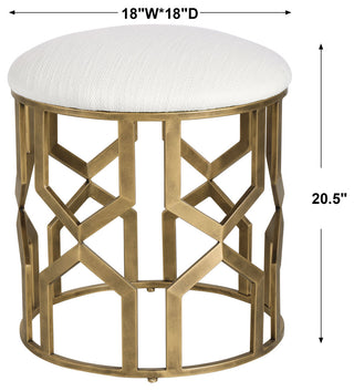 Uttermost Trellis Geometric Accent Stool