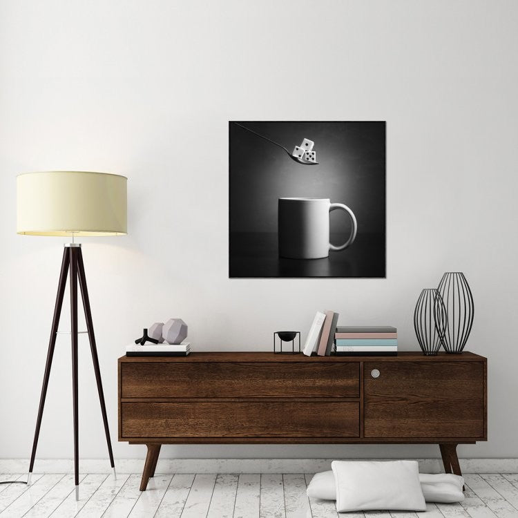 "3 Lumps, Please!" Framed Canvas Giclee by Victoria Ivanova, 37x37"