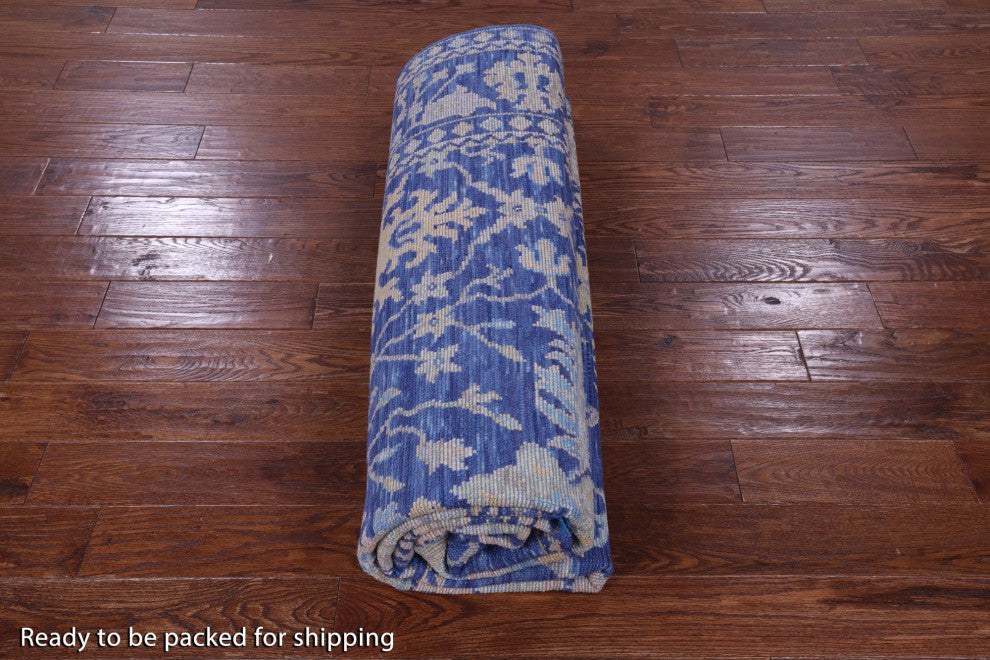 8' 1" X 9' 10" Hand Knotted Turkish Oushak Wool Rug - Q13341