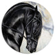 Friesian Horse Painting, Animal Round Metal Wall Art, 23"