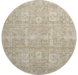 Premium Machine Washable Mayfield AMF637 Beige 8' x 8' Round Rug