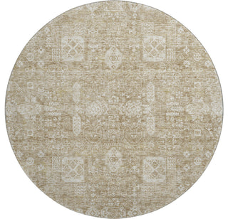 Premium Machine Washable Mayfield AMF637 Beige 8' x 8' Round Rug