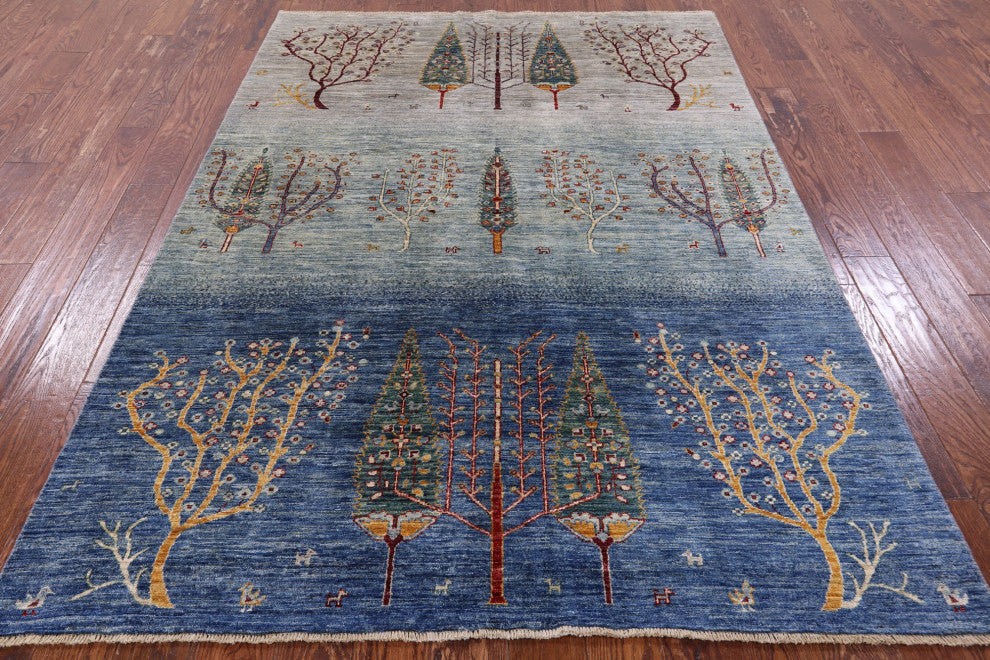 5' 7" X 7' 10" Persian Gabbeh Tribal Hand Knotted Rug Q7936