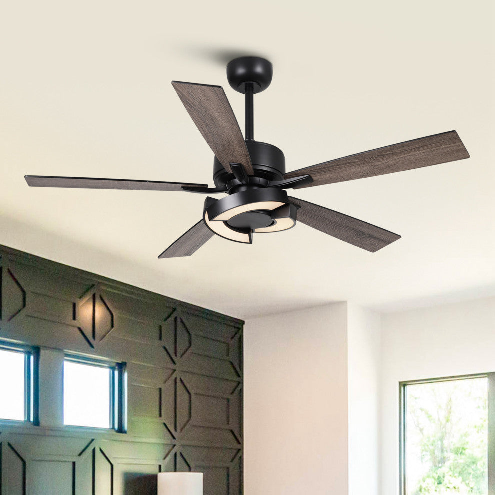52 in. Black LED Ceiling Fan with Remote Control