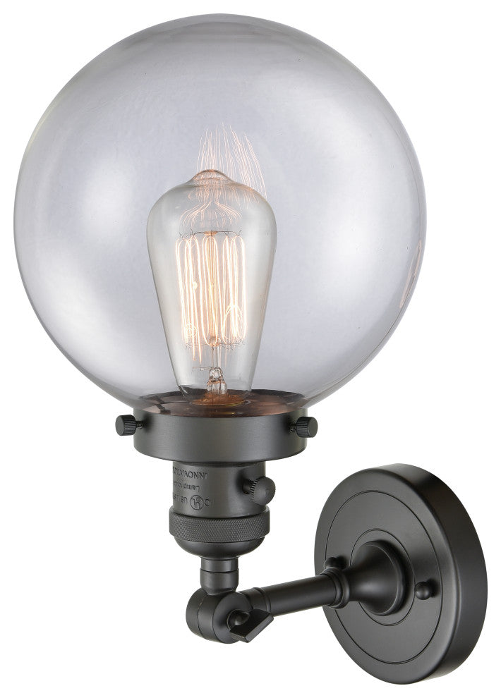 Beacon 1-Light Sconce, Oil Rubbed Bronze, Glass: Clear