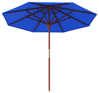 9' Square Push Lift Wood Umbrella, Olefin, Straw