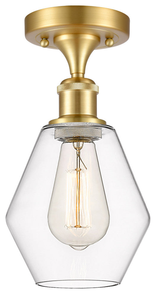 Innovations 516-1C-SG-G652-6-LED 1-Light Semi-Flush Mount, Satin Gold