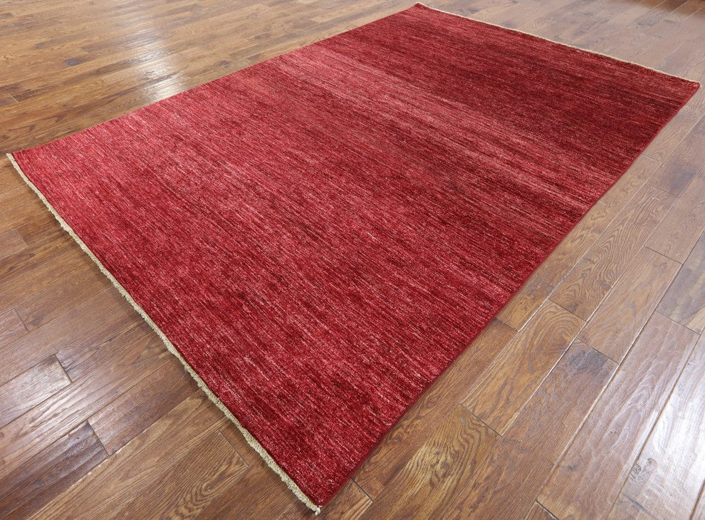 Modern Gabbeh 7'x10' Hand Knotted Area Rug, W2532