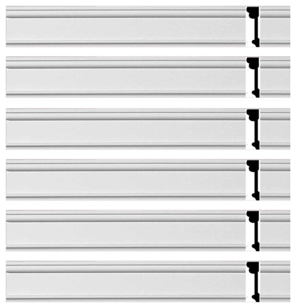 Crown Molding White Urethane Charlottes  Design 6 Pcs   564" Length