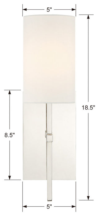 CRYSTORAMA VER-241-PN Veronica 1 Light Polished Nickel Sconce