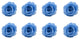 Regular Preserved Roses, Set of 8, Baby Blue