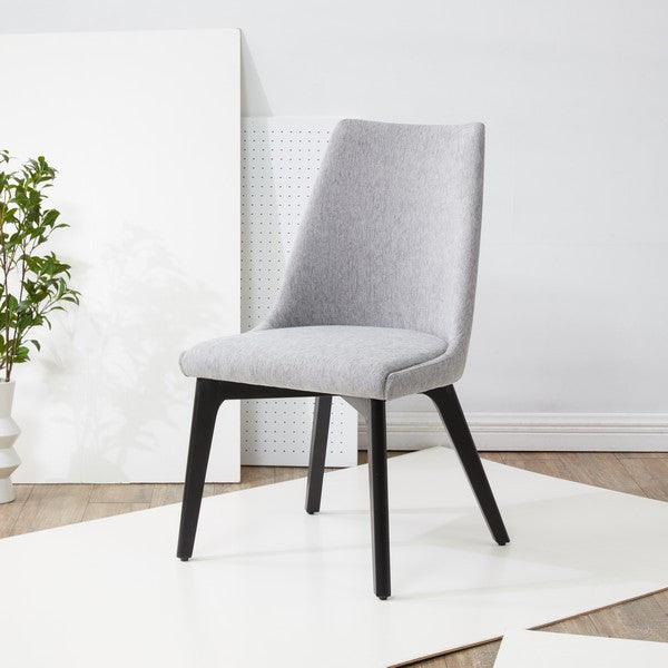 Safavieh Couture Sandralynn Linen Dining Chair Grey / Black