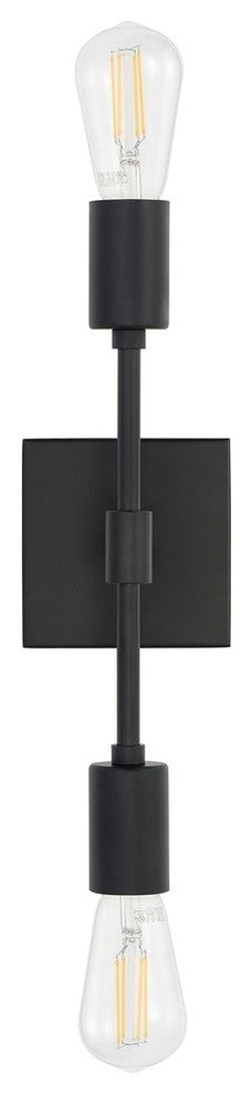 Berbella 2-Light Bathroom Wall Sconce, Black