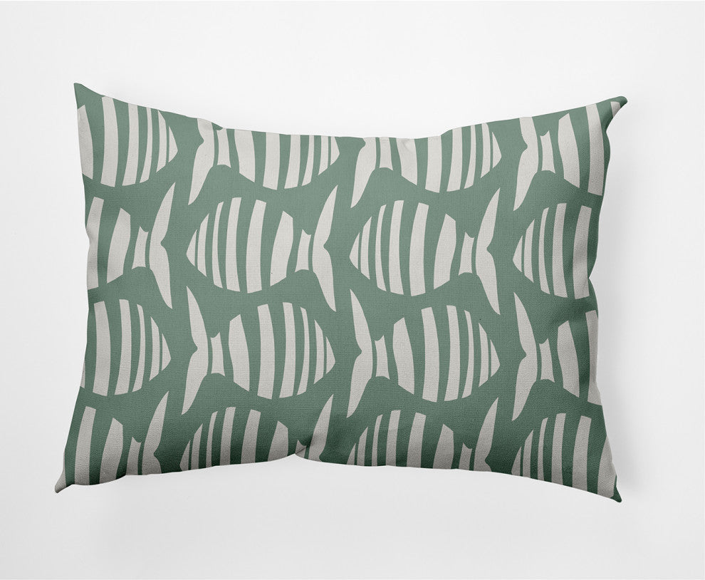 14x20" Swimming School Nautical Decorative Indoor Pillow, Sage