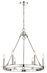 Zlite 482R-6PN 6-Light Chandelier, Polished Nickel