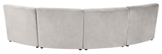 Limitless Velvet Upholstered 4-Piece Modular Sectional, Cream