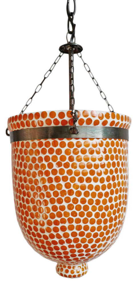 Orange Mosaic Bucket Pendant, Small