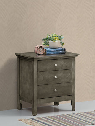 Whitley 3-Drawer Nightstand, Gray