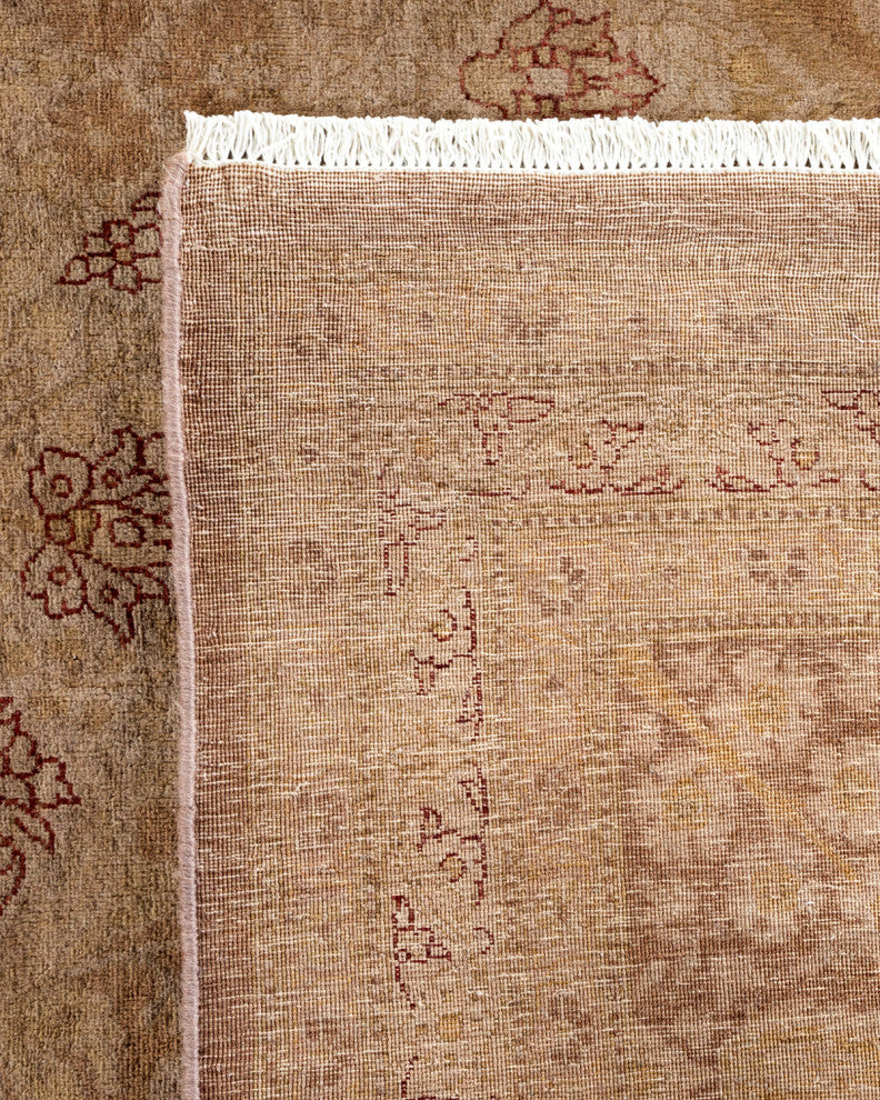 Fine Vibrance, One-of-a-Kind Hand-Knotted Area Rug Brown, 9' 1" x 12' 4"