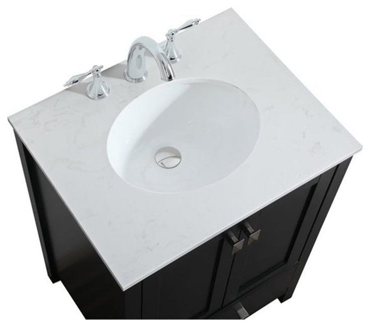 Elegant Decor Irene 24" Zinc Alloy and MDF Single Bathroom Vanity in Black