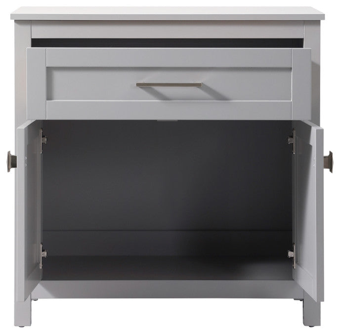 30" Wide Bathroom Storage Freestanding Cabinet, Grey