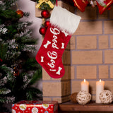 Velvet Christmas Stocking With Plush Cuff- Good Dog,Set of 2