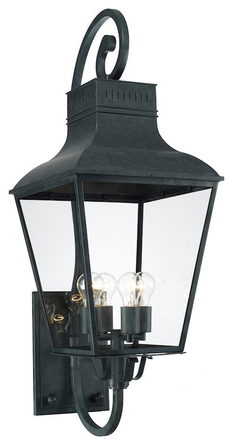 Crystorama DUM-9804-GE, 4-Light Outdoor Wall Mount, Graphite