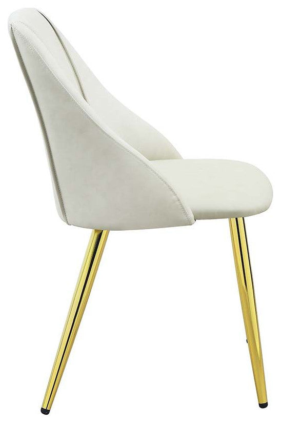 Dn01259 Side Chair, Set of 2, White Pu, Gaines