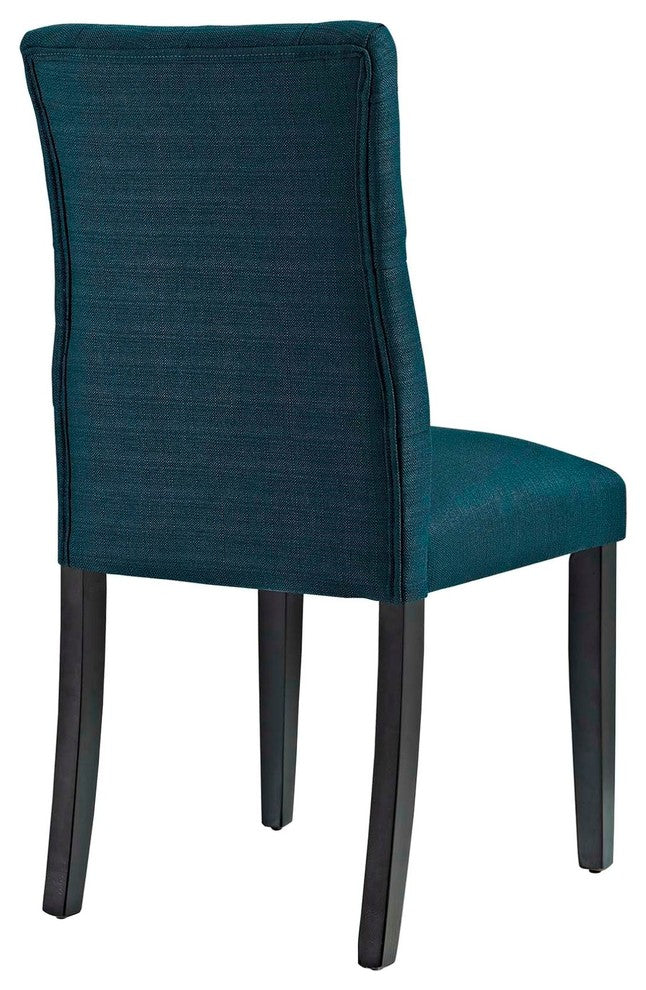 Modern Contemporary Urban Kitchen Room Dining Chair, Navy Blue, Fabric Wood
