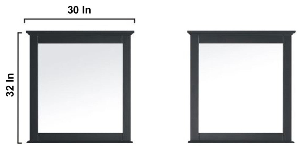 Dukes 80" Espresso Double Bathroom Vanity Cabinet, 30" Wall Mirrors