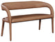 Sylvester Faux Leather Bench, Brown