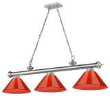 Z-Lite 2306-3-PRD Cordon 3 Light 14"W Billiard Chandelier - Brushed Nickel /