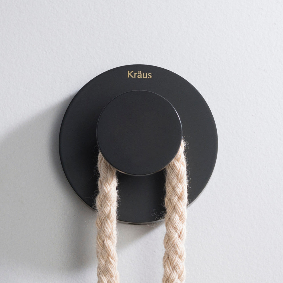 Elie Bathroom Robe and Towel Hook, Matte Black