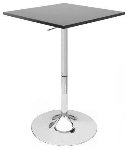 Modern Home Zeta Contemporary Adjustable Height 24" Bar Table - Polished Chrome