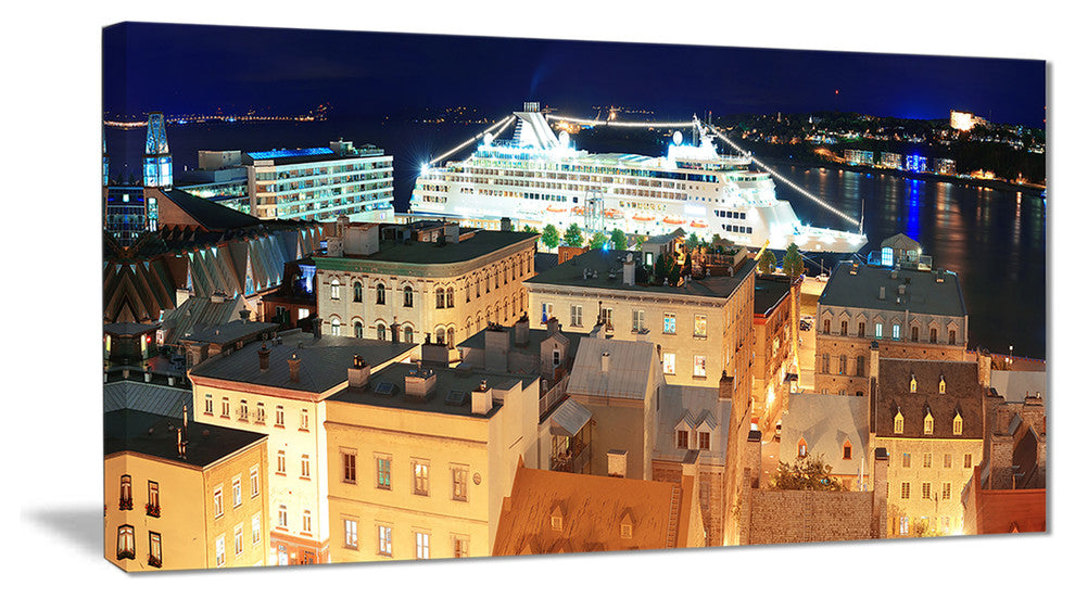 "Quebec City" Cityscape Canvas Photo Print, 40"x20"