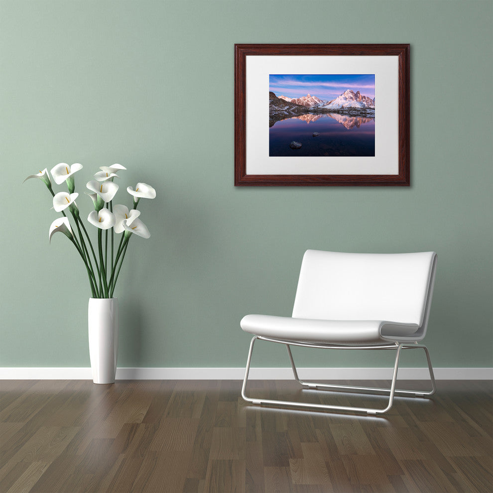 Mathieu Rivrin ''For A Pink World'' Matted Framed Art, Wood Frame, White, 20x16