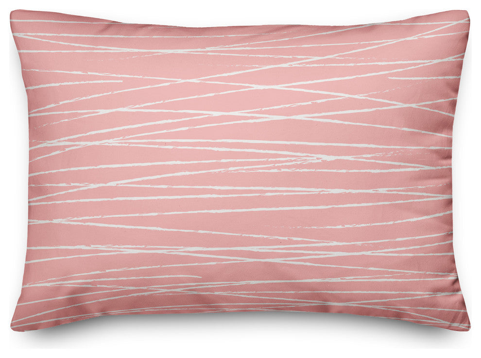 Pink Striped 14x20 Lumbar Pillow