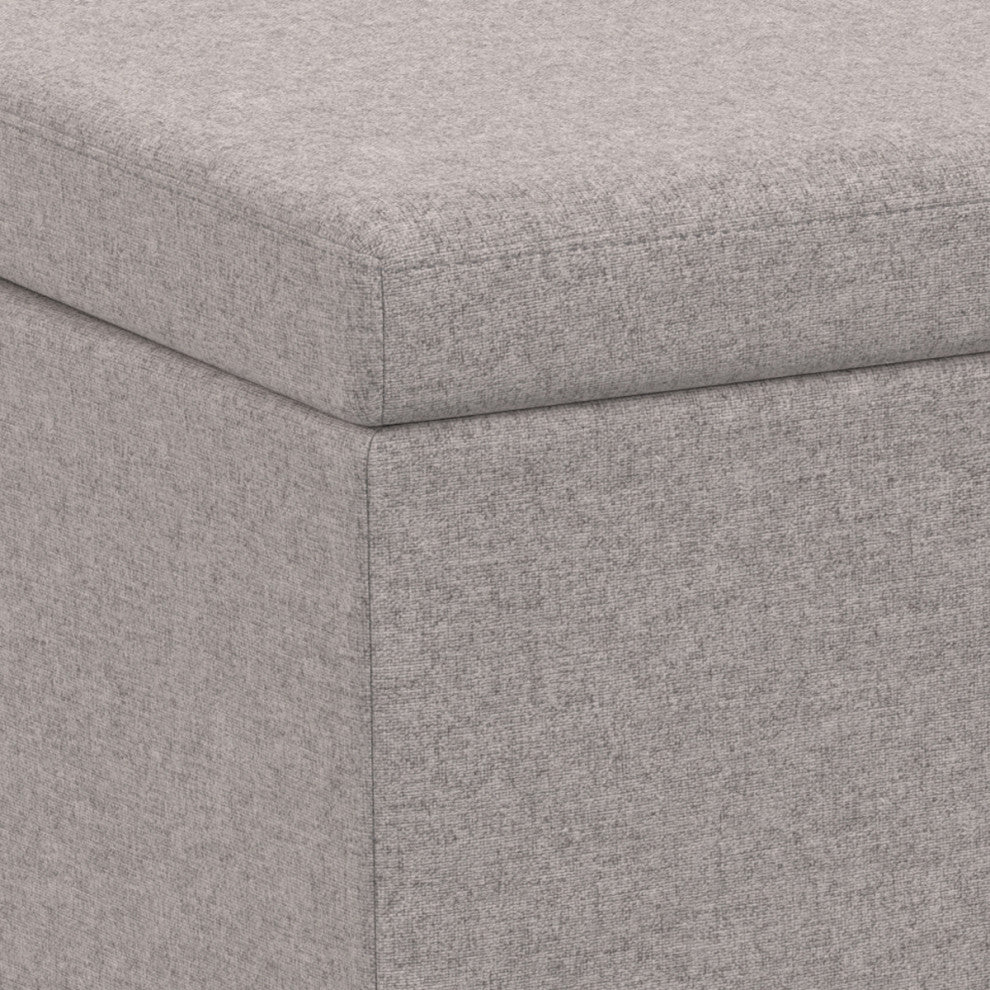 Avalon Extra Large Storage Ottoman Bench, Cloud Grey