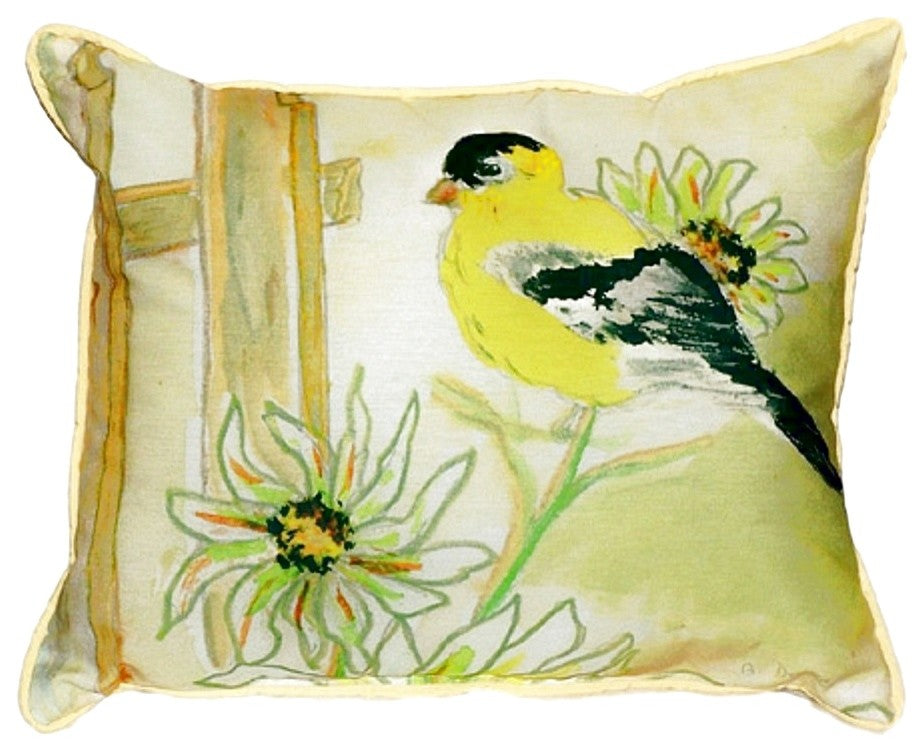 Betsy's Goldfinch Extra Large Zippered Pillow 20x24