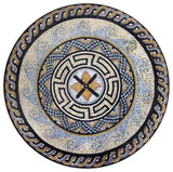 Roman Mosaic Art Medallion, Tulia, 31"x31"