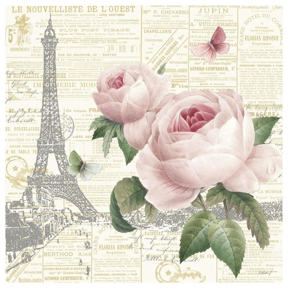 "Roses in Paris III" Digital Paper Print by Katie Pertiet, 38"x38"