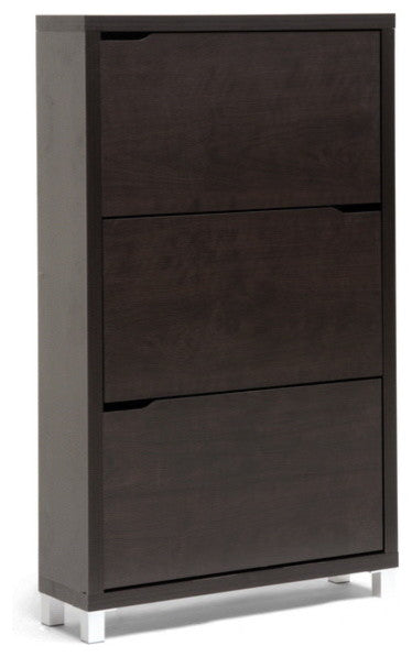 Simms Dark Brown Modern Shoe Cabinet