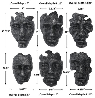 Uttermost Self-Portrait Metallic Wall Decor, Set/6