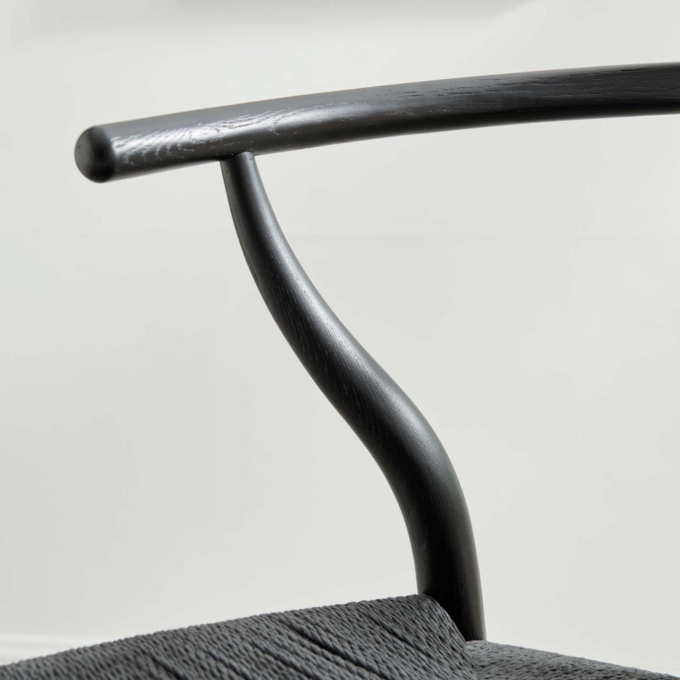 Side Dining Chair, Set of 2, Black, Wood, Modern, Cafe Bistro Hospitality