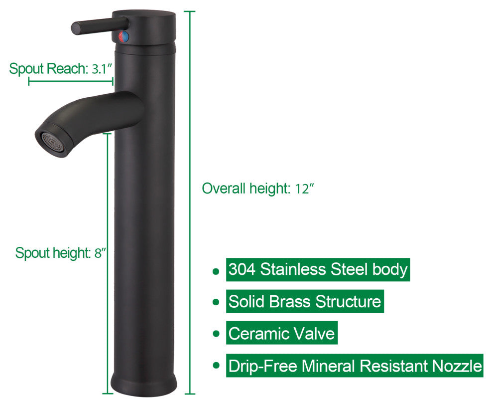 16" Bathroom Sink With Faucet