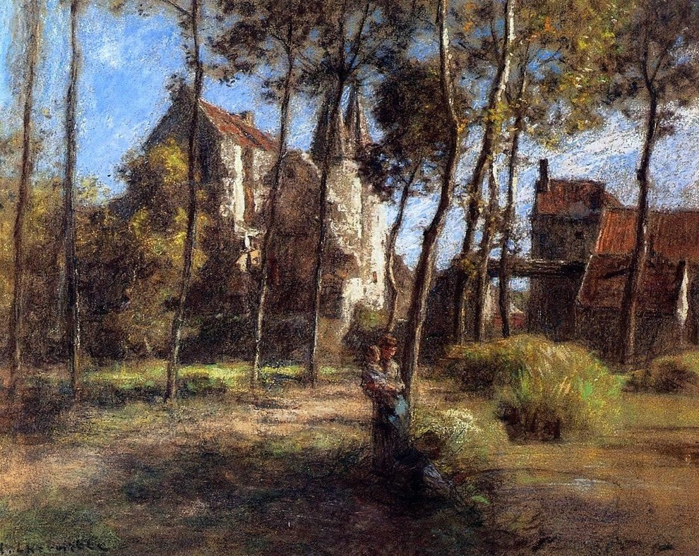 Leon Augustin L'hermitte) The Chateau d'Armentieres sur Ourcq Wrapped Canvas