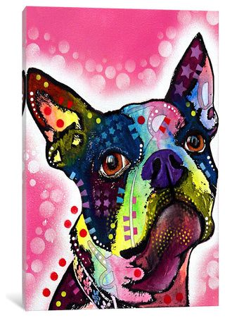 "Boston Terrier" Wrapped Canvas Art Print, 18x12x1.5