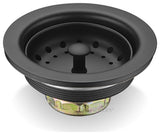 Luxier KS01 3.5" Drop-In Kitchen/Bar Sink Basket Strainer, Matte Black