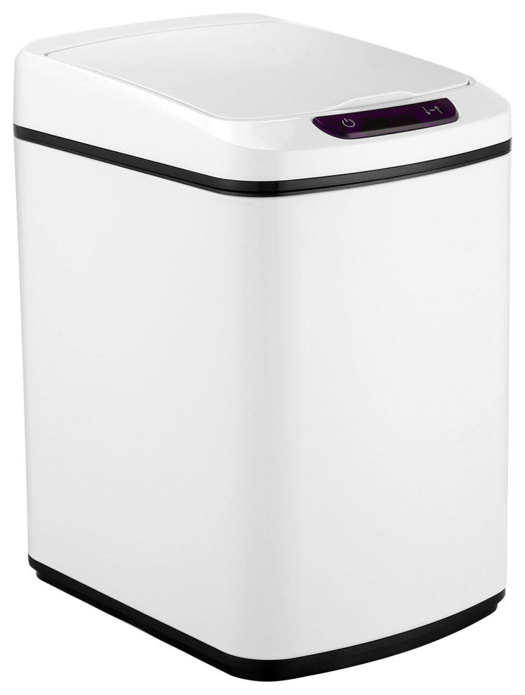 9-Liter / 2.3-Gallon Trash Can With Sensor Lid, White