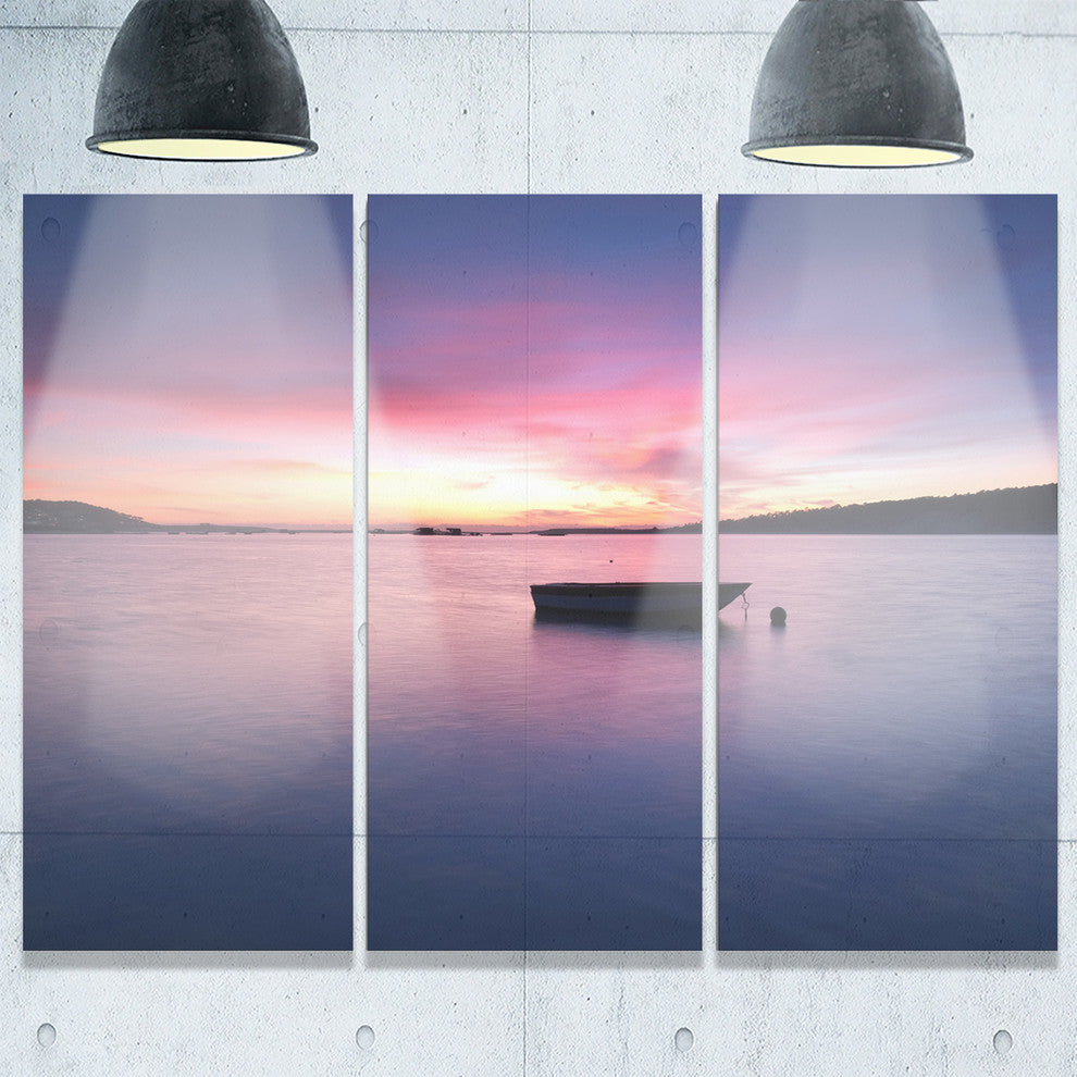 "Lagoa de Albufeira Seascape Portugal" Metal Wall Art, 3 Panels, 36"x28"